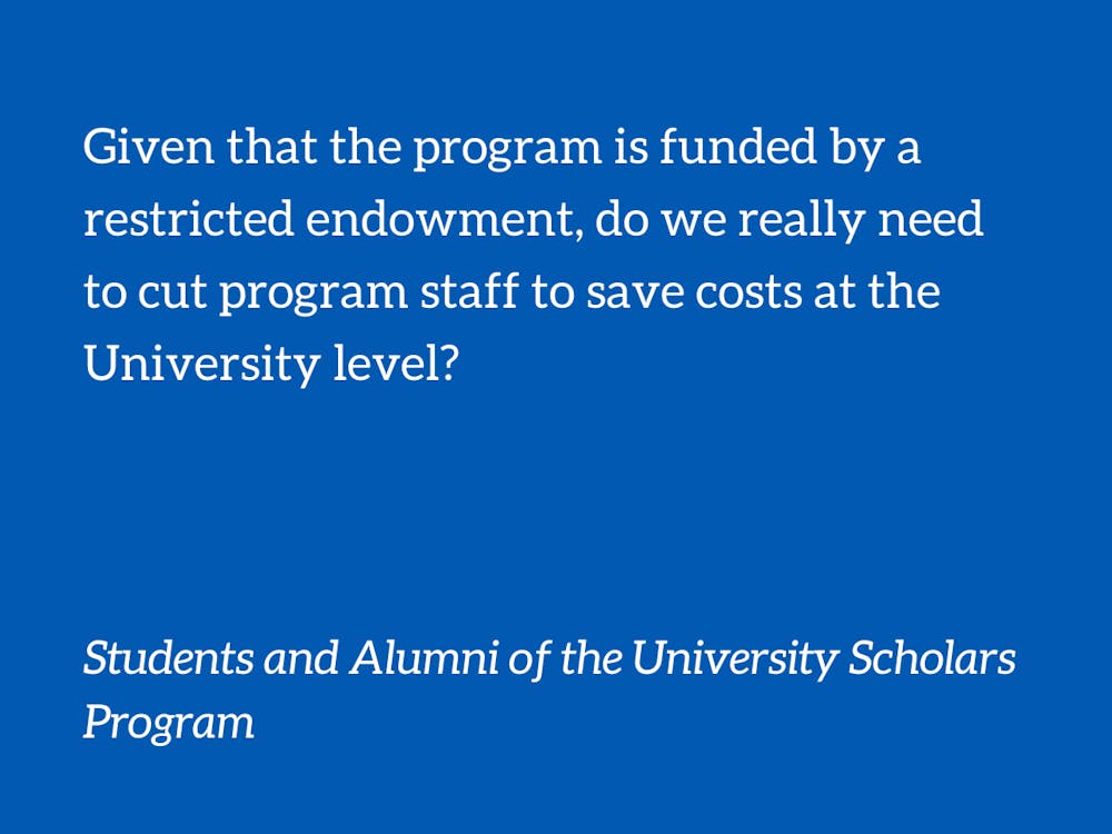 ProfligateGrace's tweet card. Current students, alumni, and supporters of the University Scholars Program signed a letter calling on Duke to ensure the program receives adequate University support after the program's director...