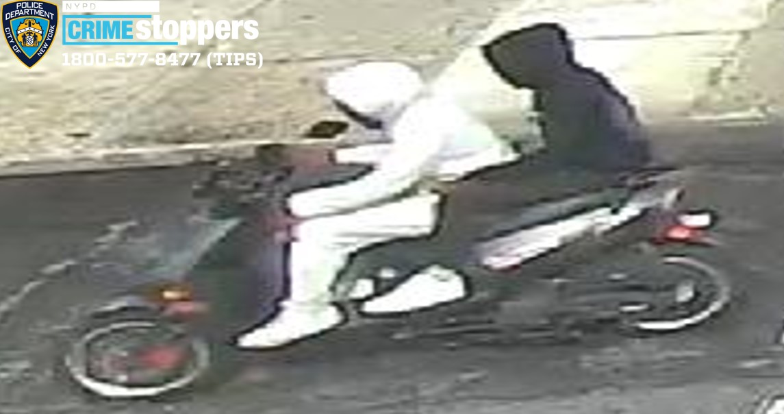 bronxtimes's tweet card. Police are on the hunt for two moped-riding thieves behind a series of drive-by robberies around the borough dating back to May.