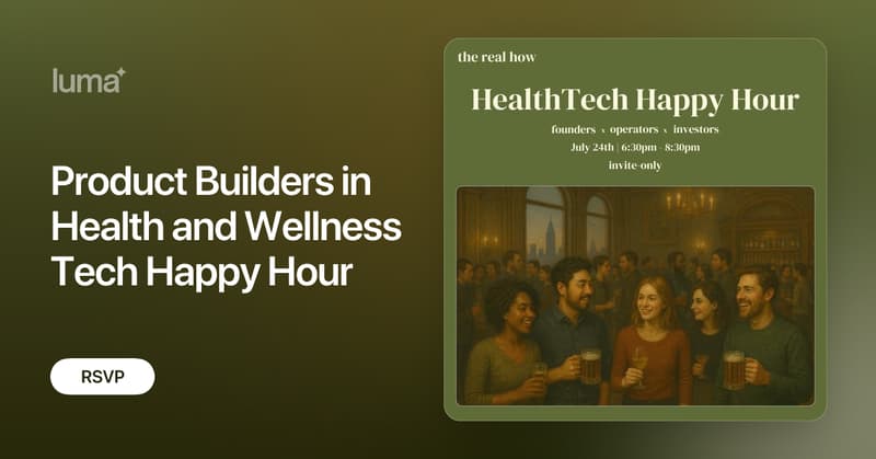 nycallday247's tweet card. Welcome to the NYC HealthTech Founders & Operators Happy Hour with the real how Come grab a drink with the community and meet others in the NYC tech ecosystem…