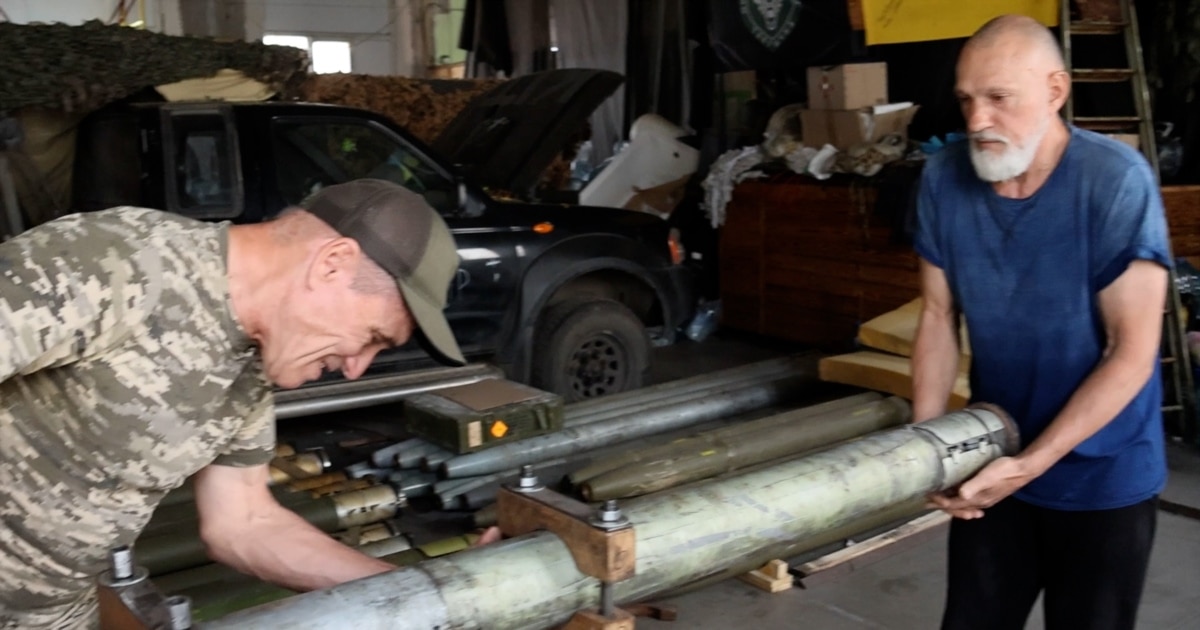 malleegirl57's tweet card. Ukrainain military volunteers older than 60 are fixing up malfunctioning rockets and using them against Russian units. That's a specialty of the Stepovi Vovky, or Steppe Wolves, a group that supports...