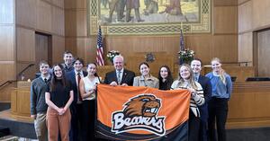 thepostdoctoral's tweet card. Photo: Students in the University Legislative Scholars program met with State Rep. David Gomberg at the Oregon Capitol earlier this year.  Every year, around 30 civic-minded undergraduates from...