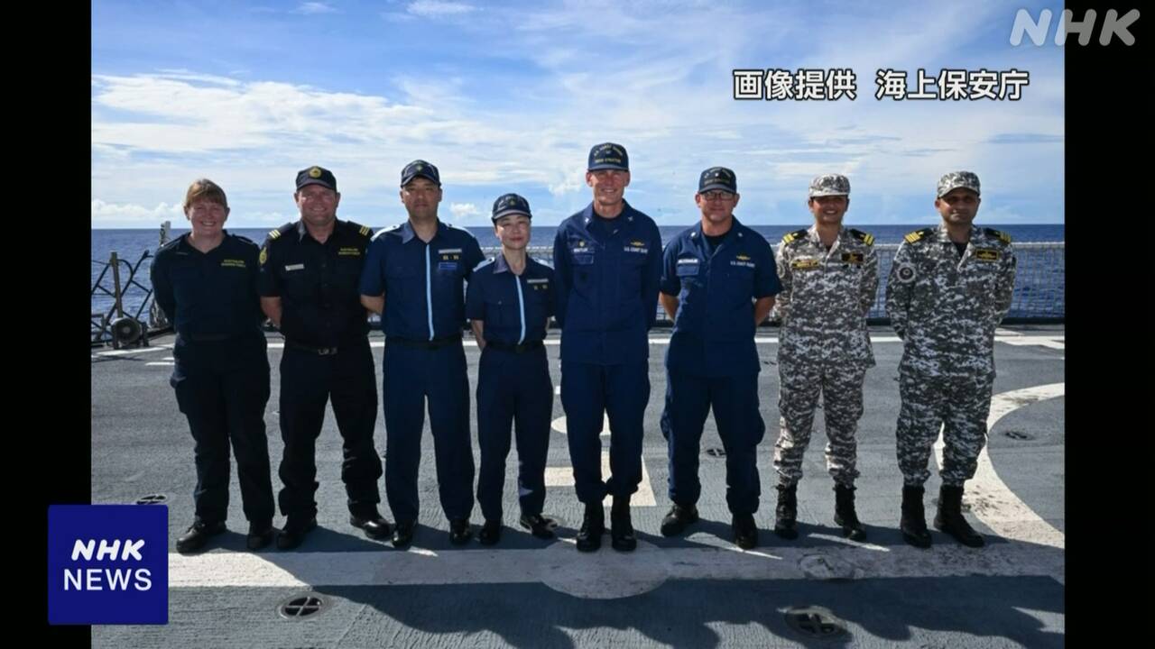 nhk_news's tweet card. 【NHK】日米豪印4か国の枠組み、クアッドの海上保安機関の職員が太平洋を航行するアメリカの巡視船に同乗し、訓練を行いました。4か国…