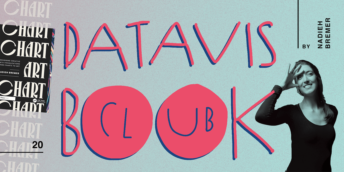 Datawrapper's tweet card. We’re very excited to announce the next book for our book club: Read “CHART” by Nadieh Bremer with us!