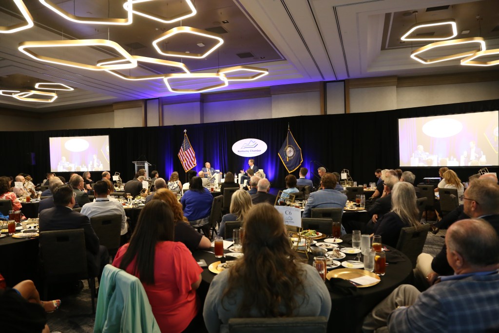 KyChamber's tweet card. As Kentucky’s economy continues to evolve amid both momentum and uncertainty, Governor Andy Beshear joined Kentucky Chamber Chair Scott Davis on July 22 for a...