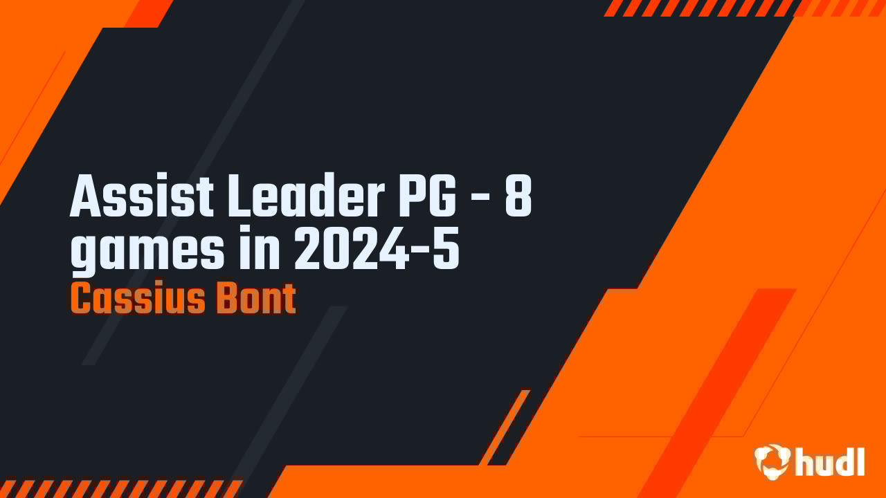 CassiusBont's tweet card. Assist Leader PG - 8 games in 2024-5