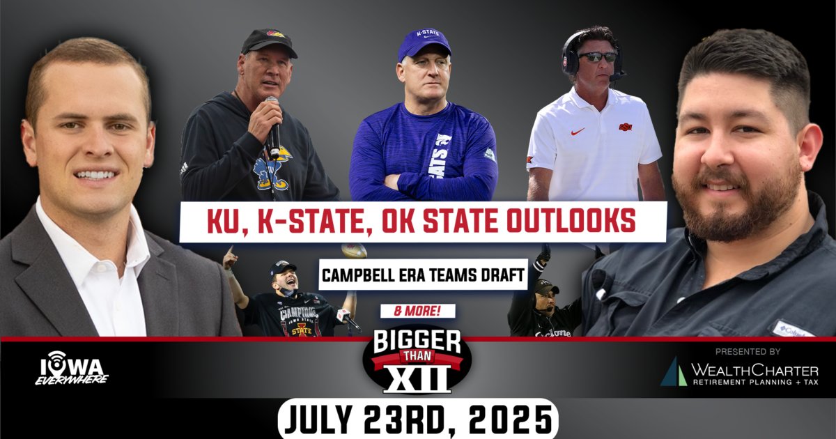 IowaEverywhere's tweet card. Jake Brend and Derek Duke react into Memphis ' rejection from the Big 12, dive into season outlooks for Kansas , K-State and Oklahoma State . Then the…
