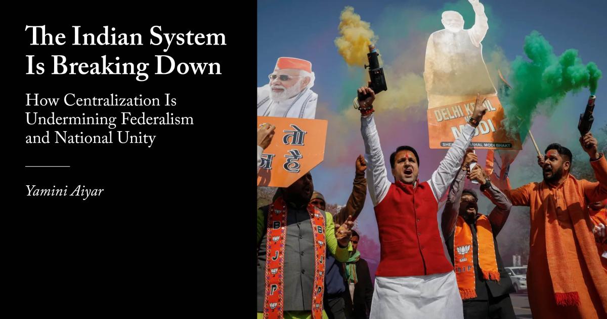 ForeignAffairs's tweet card. Centralization is undermining federalism and national unity.