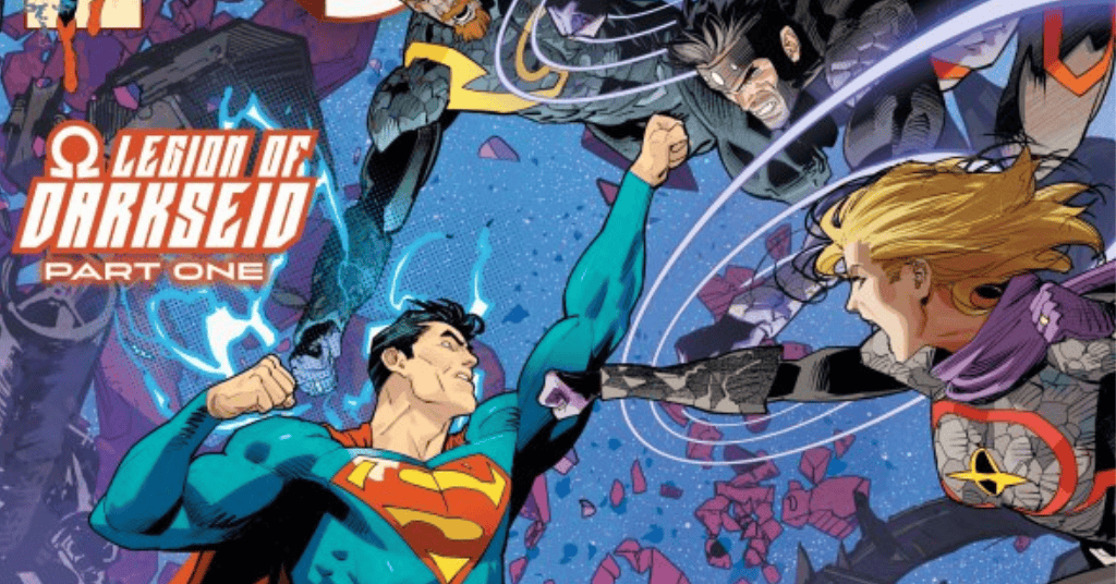ComicWatchHQ's tweet card. Darkseid’s Legion attacks #Superman! What does Darkseid have in store for the Man of Steel? And which mysterious figure will come to save Superman? Find out in this month’s issue of Superman....