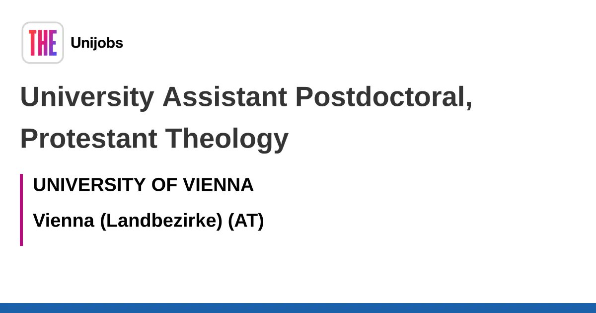 thepostdoctoral's tweet card. The Institute for Religious Education is a sub-unit of the Faculty of Protestant Theology.