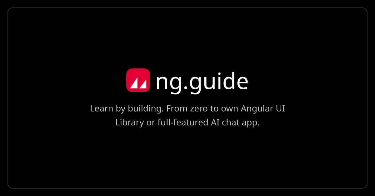 katsuba_igor's tweet card. Learn by building. From zero to own Angular UI Library or full-featured AI chat app.
