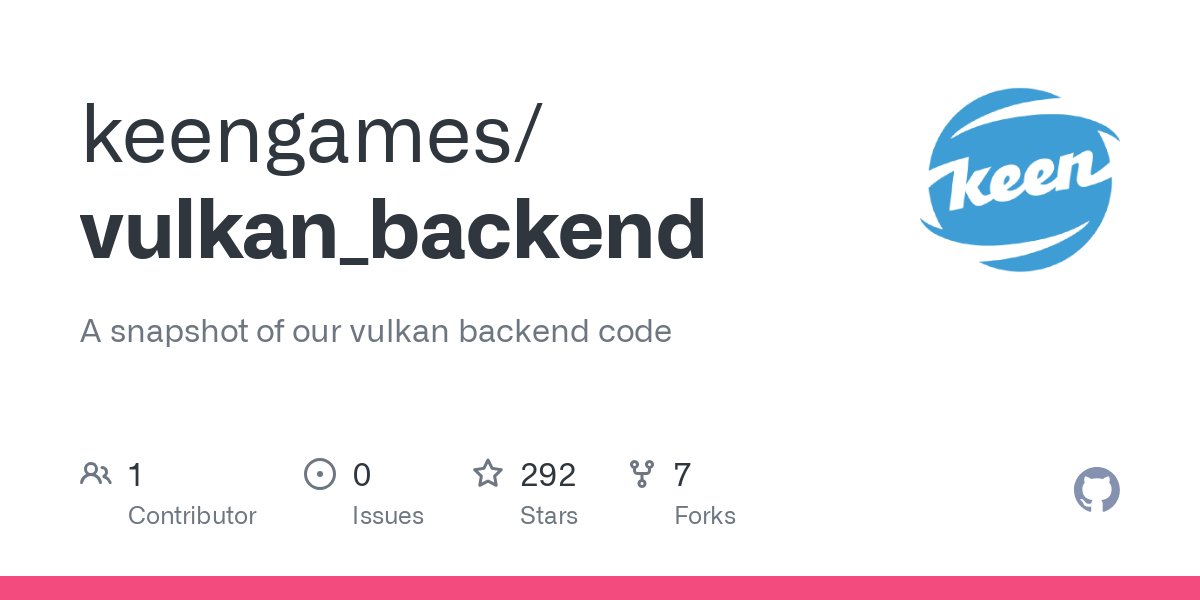 vincentparizet's tweet card. A snapshot of our vulkan backend code. Contribute to keengames/vulkan_backend development by creating an account on GitHub.