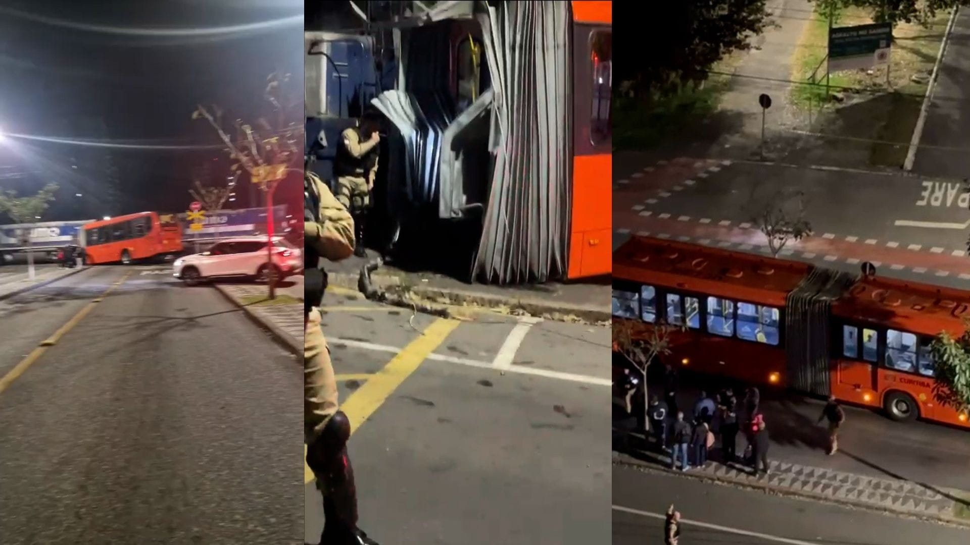 BandJornalismo's tweet card. Acidente entre ônibus biarticulado e trem deixa 11 feridos no bairro Cabral, em Curitiba. Empresas se pronunciaram. Veja detalhes.