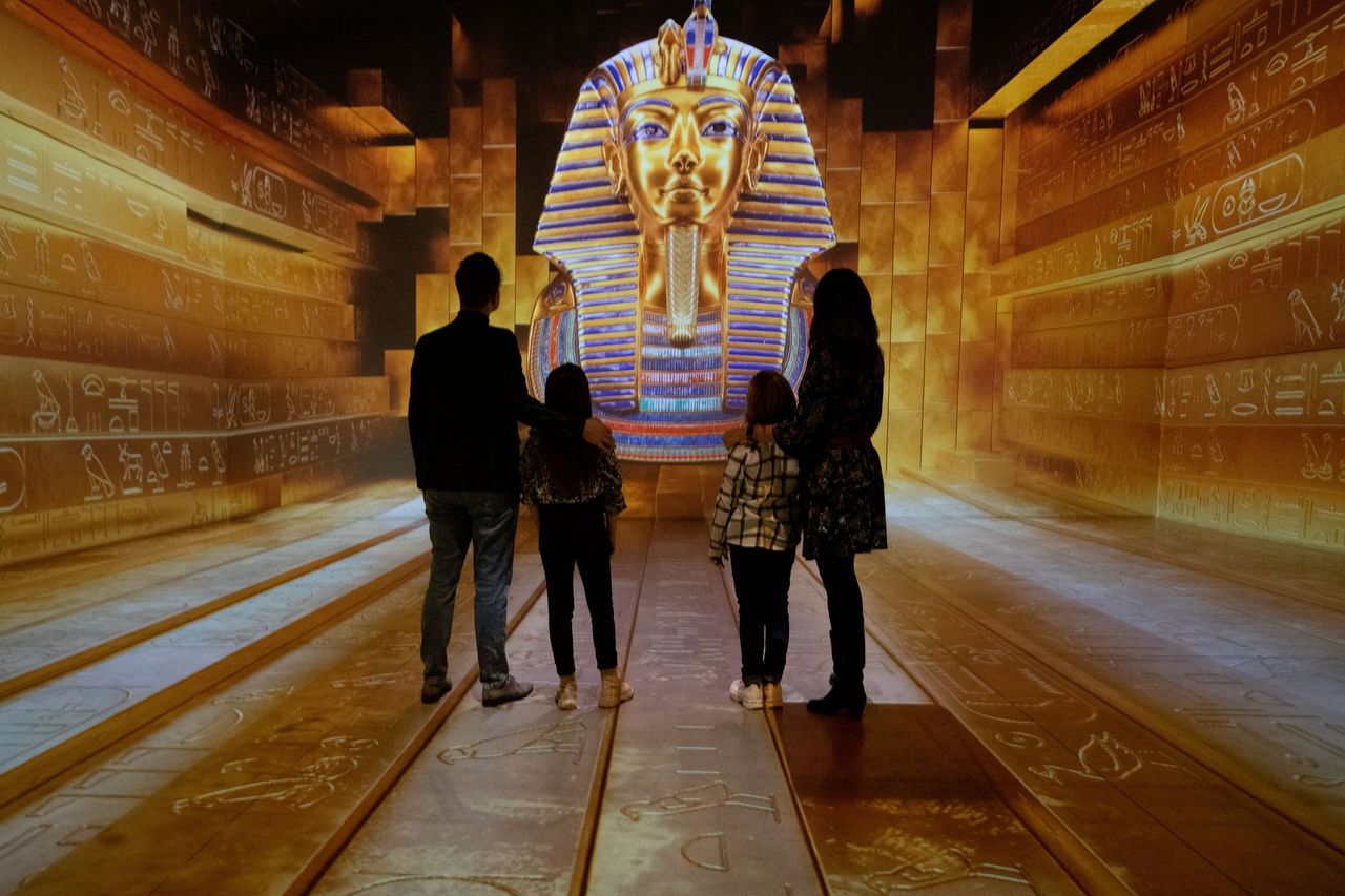 heraldmagazine's tweet card. Giza via Glastonbury: first verdict on Tutankhamun: The Immersive Exhibition