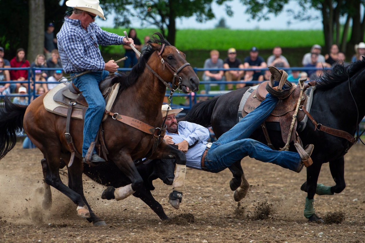 MLiveSports's tweet card. Those in the crowd -- man decked out in boots and cowboy hats -- ‘oohed’ and ‘awed’ along during every competition, regardless of if the participants were successful or not in their event.