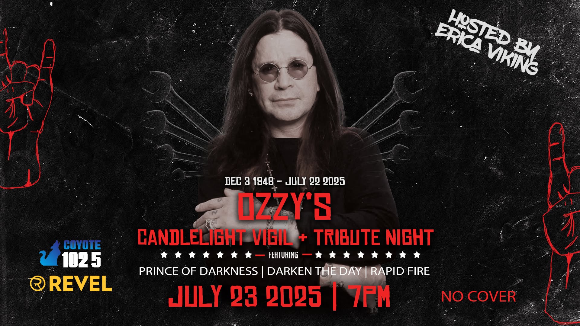 KOB4's tweet card. An Albuquerque music venue is set to host a candlelight vigil for Ozzy Osbourne a day after the rock and heavy metal great's passing.