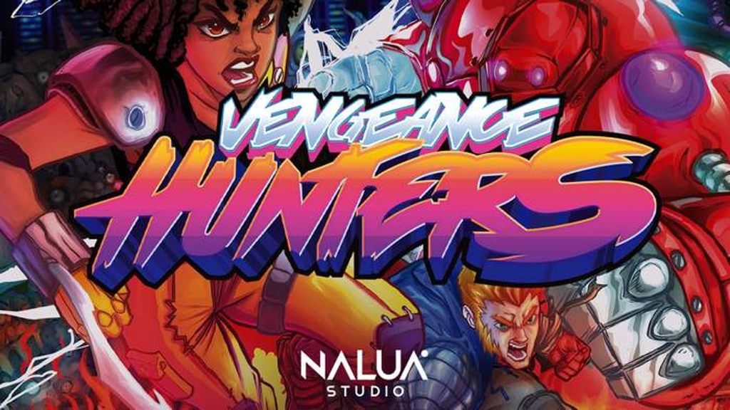 NaluaStudio's tweet card. Three heroes set off on a high flying combo filled beat'em'up journey through dense forests, deserts, a dystopian city and even SPACE!