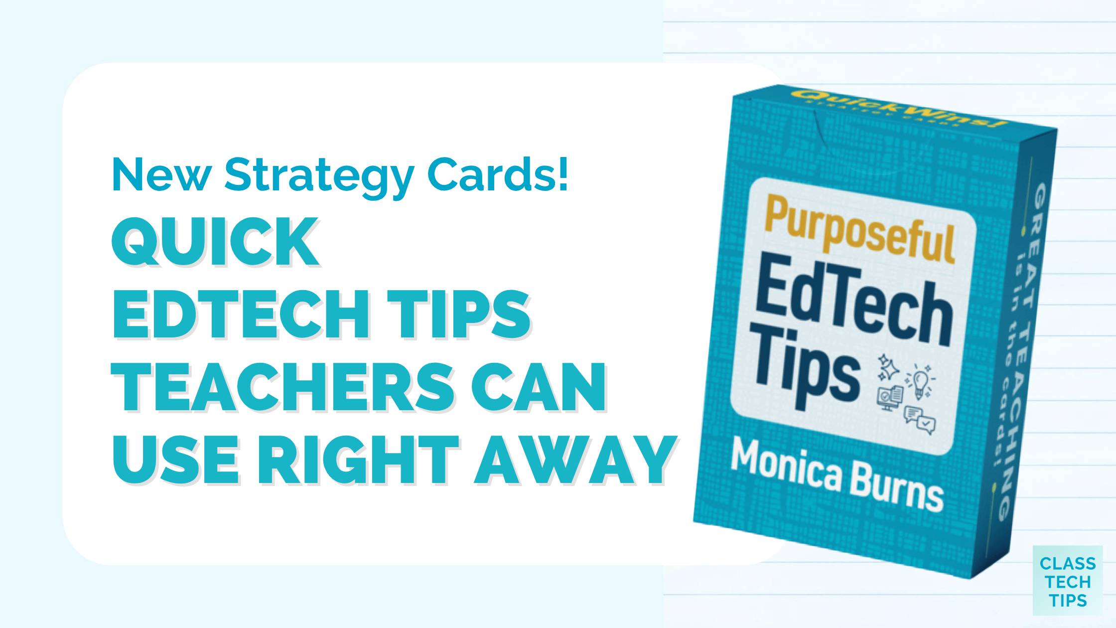 ClassTechTips's tweet card. Discover quick EdTech tips from new strategy cards packed with ready-to-use ideas for planning, teaching, assessment, and reflection.