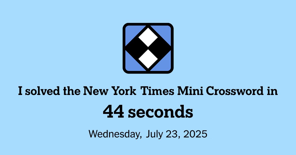 MarkfEditing's tweet card. All the fun of the larger New York Times Crossword, but you can solve it in seconds.