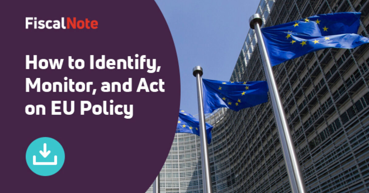 FiscalNote's tweet card. Here’s how you can more effectively identify, monitor, and act on EU policy initiatives with EU Issue Tracker.