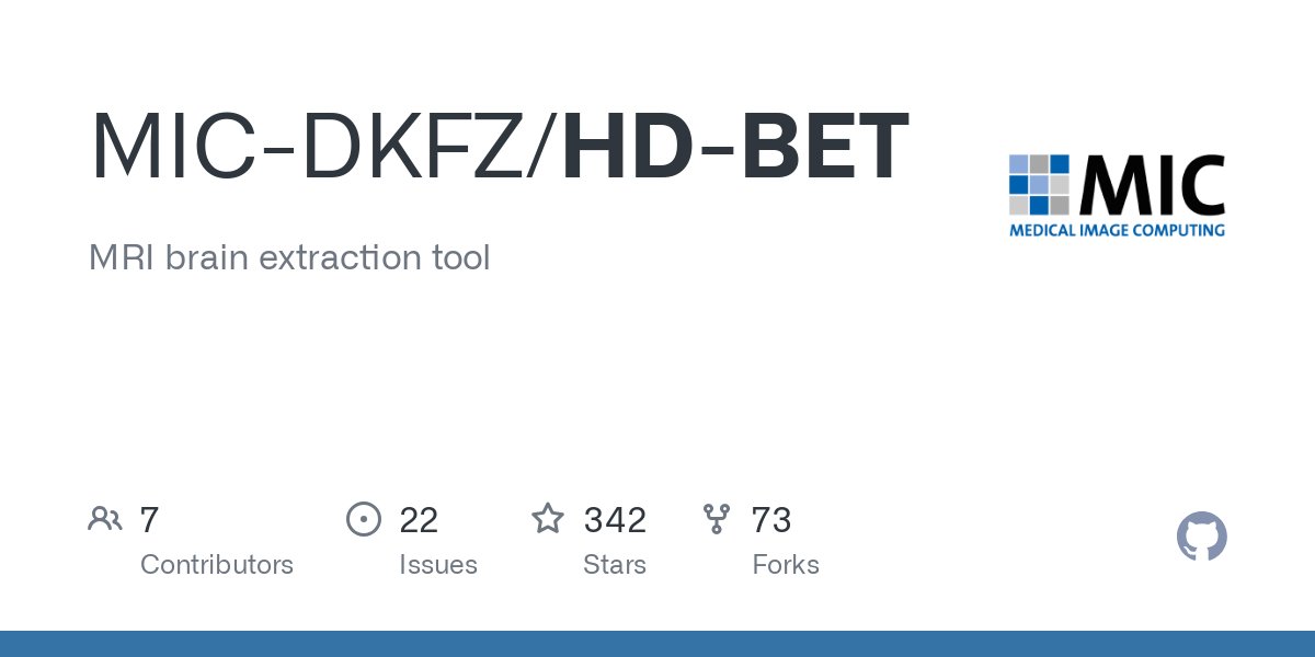 FabianIsensee1's tweet card. MRI brain extraction tool. Contribute to MIC-DKFZ/HD-BET development by creating an account on GitHub.