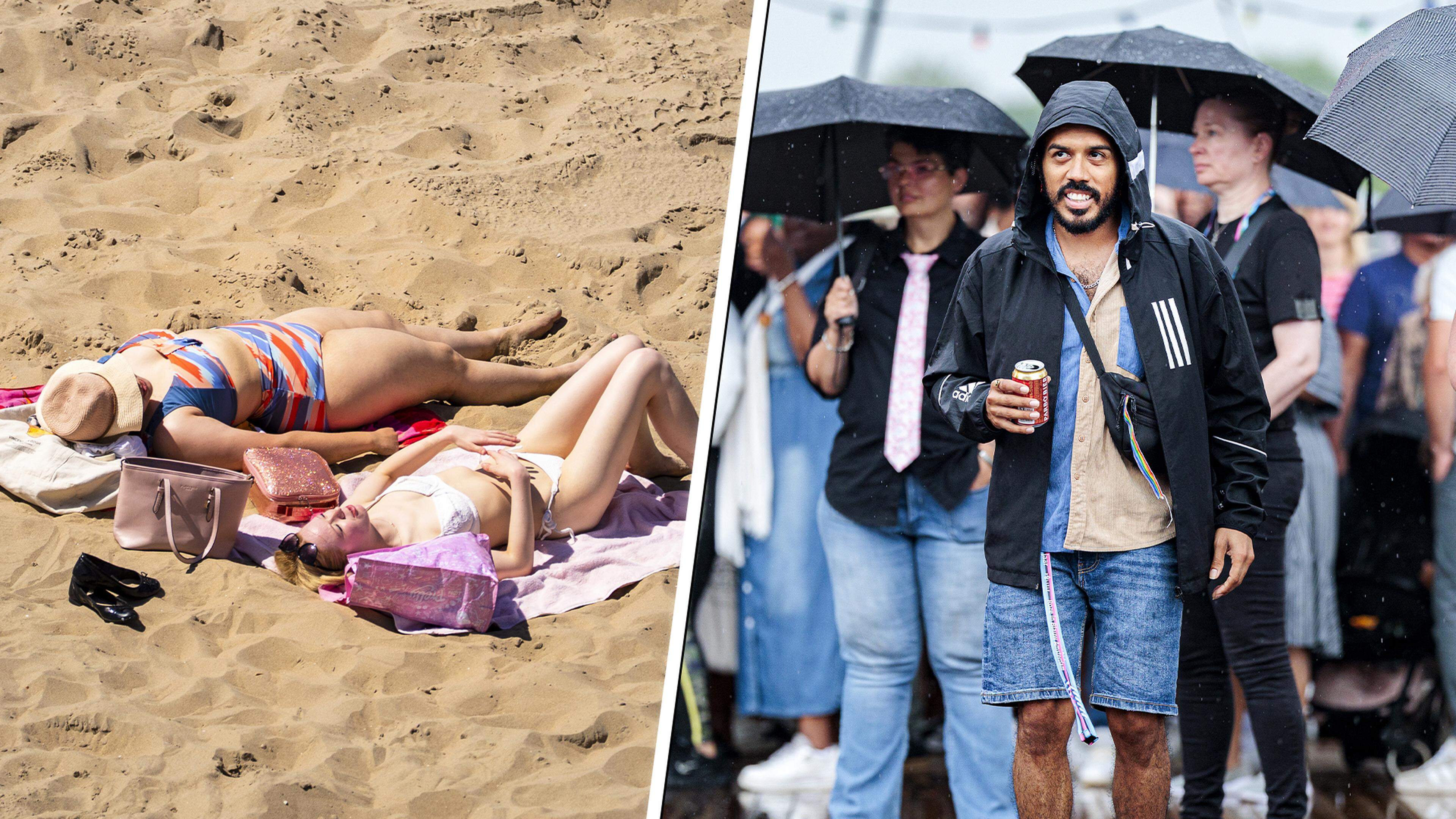 telegraaf's tweet card. ‘Op deze plekken is het 40 tot 45 graden!’