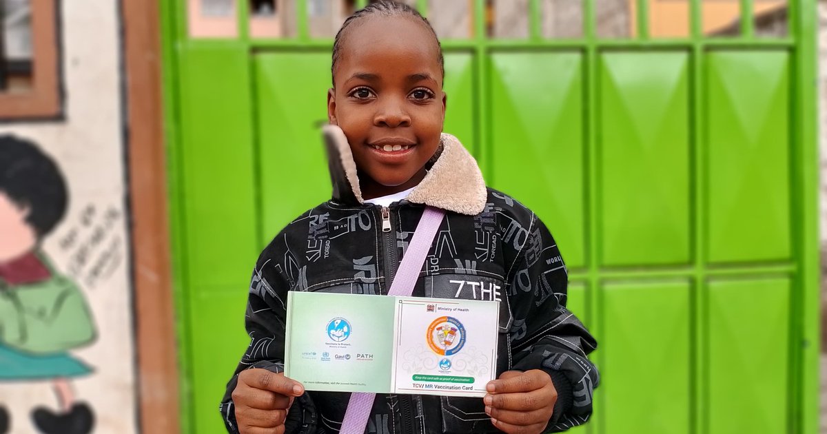 PreventTyphoid's tweet card. This month, Kenya launched a campaign to reach 21 million children with typhoid conjugate vaccines—a landmark achievement to protect child health.
