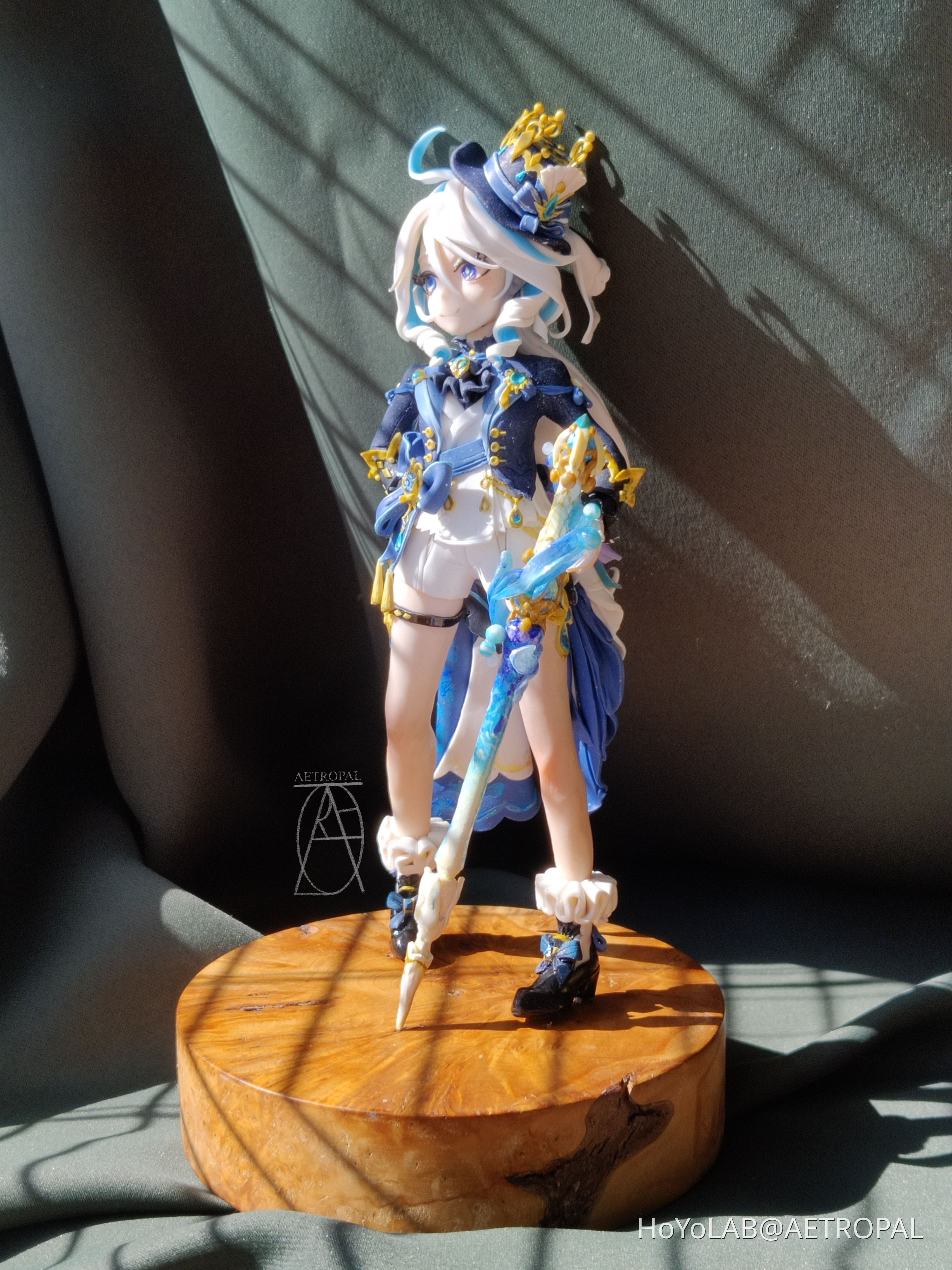 aetropal's tweet card. Handmade Furina clay figure