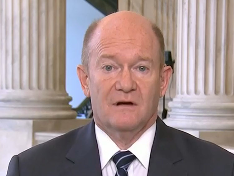 ezroll234's tweet card. Delaware Democratic Sen. Chris Coons told MSNBC's "Morning Joe" on Wednesday that President Trump accusing former President Obama of "treason" over "Russiagate" is more than a distraction; it is a...
