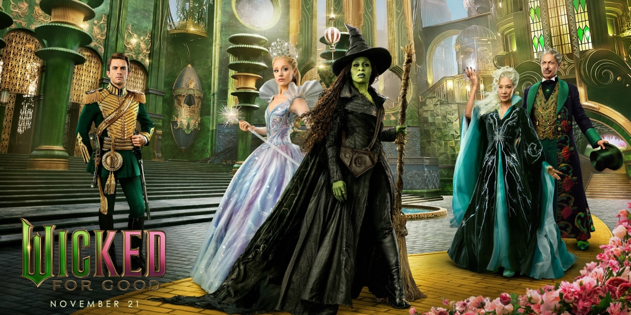 BroadwayWorld's tweet card. A new promotional poster has been released for Wicked: For Good, featuring Glinda, Elphaba, Fiyero, Madame Morrible, and The Wizard. Take a look at it here!