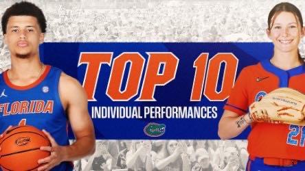 GatorsChris's tweet card. Part 2 of our annual look back at the athletic calendar recalls and appreciates 10 of the most significant individual performances or moments of '24-25.