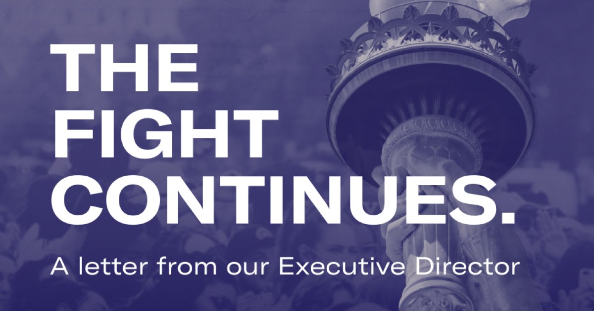 ACLUDelaware's tweet card. The ACLU will be there to defend our rights—no matter what. While this moment may feel bleak, the ultimate power in our democracy lies with the people, not with any single elected official.