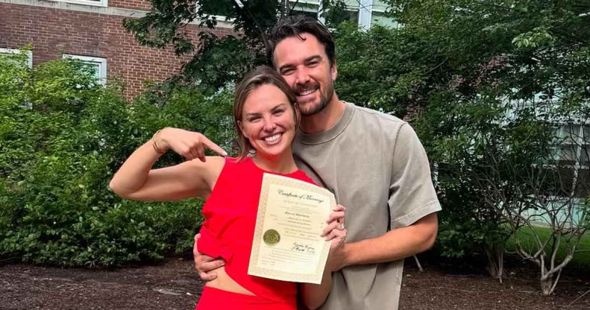 usweekly's tweet card. Hannah Brown and Adam Woolard legally filed marriage paperwork in Tennessee before traveling to France for their wedding