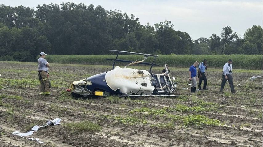 WBRZ's tweet card. THIBODEAUX - The pilot of a helicopter was killed Wednesday morning after their aircraft hit a power line and went down in a Thibodeaux field, law enforcement said. 