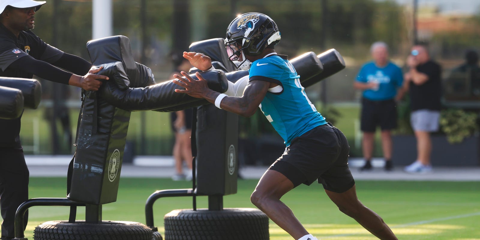 gsmitter's tweet card. Jacksonville Jaguars rookie Travis Hunter spent most of his time on offense the first day of training camp but found a way to get some defensive work.