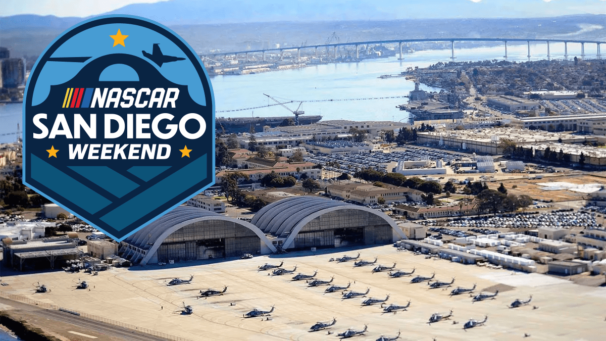 nbcsandiego's tweet card. To celebrate the U.S. Navy's 250th birthday, NASCAR will hold a street course race at Naval Base Coronado on June 19-21, 2026, Father's Day weekend.