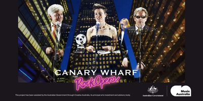 PlatformLondon's tweet card. A modern pop music drama about people caught up in a finance system out of control.