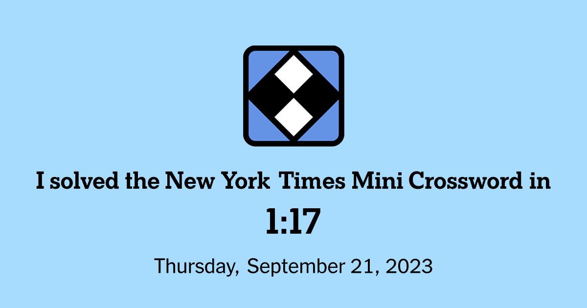 Sandycovevint's tweet card. All the fun of the larger New York Times Crossword, but you can solve it in seconds.