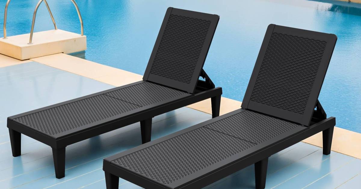9to5toys's tweet card. 2-pack of Greesum Outdoor Chaise Lounge Chairs Buy for $99 (Reg. $148.50) What we love Give a patio, deck, yard, or poolside area more of a vacation vibe with a couple of outdoor chaise lounge...