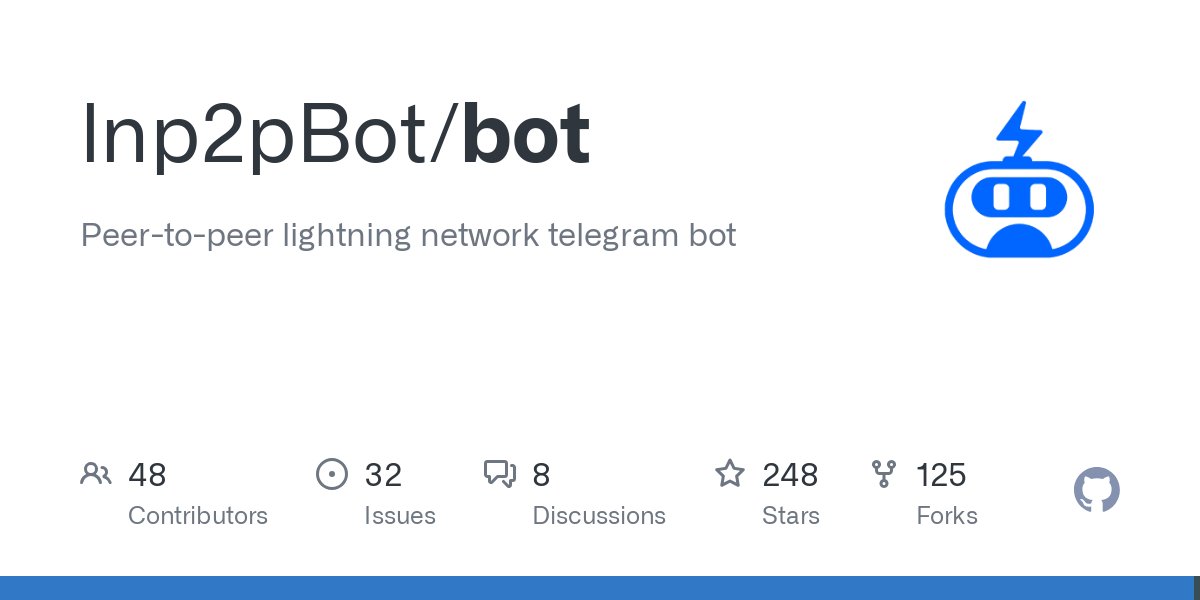 lnp2pBot's tweet card. Peer-to-peer lightning network telegram bot. Contribute to lnp2pBot/bot development by creating an account on GitHub.