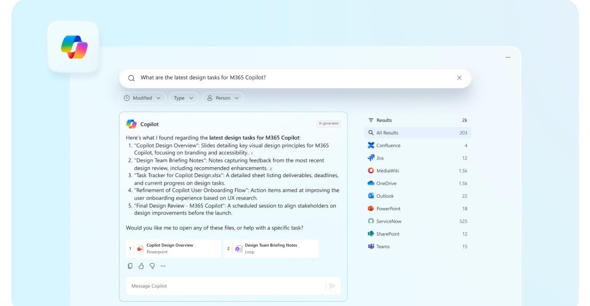 designjon's tweet card. The new Microsoft 365 Copilot is available now