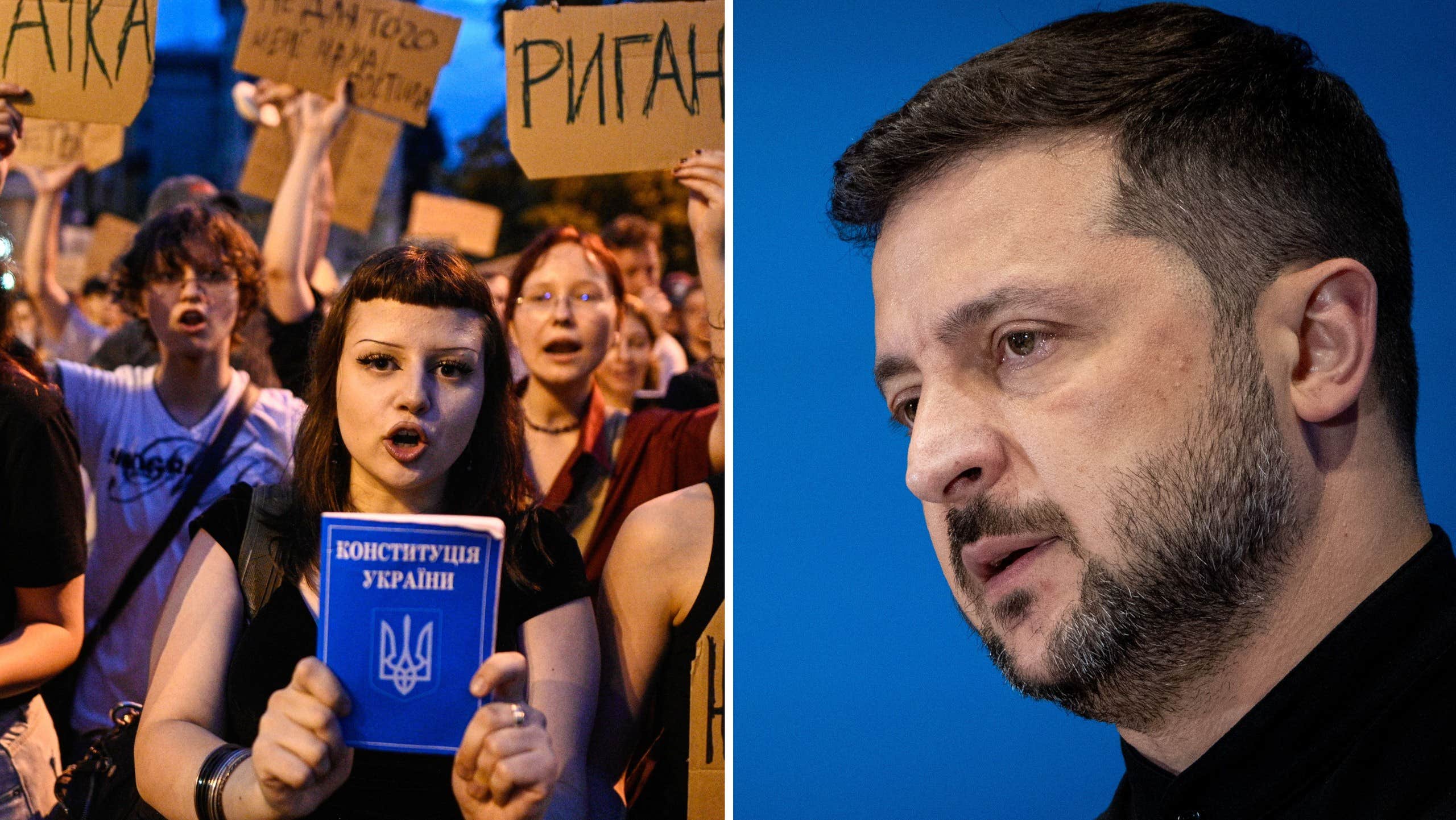 Expressen's tweet card. En ny kontroversiell lag i Ukraina inskränker antikorruptionsmyndigheternas oberoende. Zelenskyjs agerande väcker stark kritik – både inom Ukraina och utanför. Nu kan landet förlora EU-stöd, rappor...