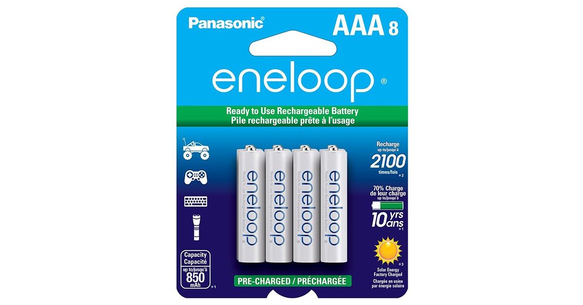 9to5toys's tweet card. Eneloop Panasonic AAA Rechargeable Battery 8-Pack Buy for $16 (Reg. $20) What we love What’s better than stocking up on eight AAA rechargeable batteries? Stocking up on eight AAA rechargeable Eneloop...