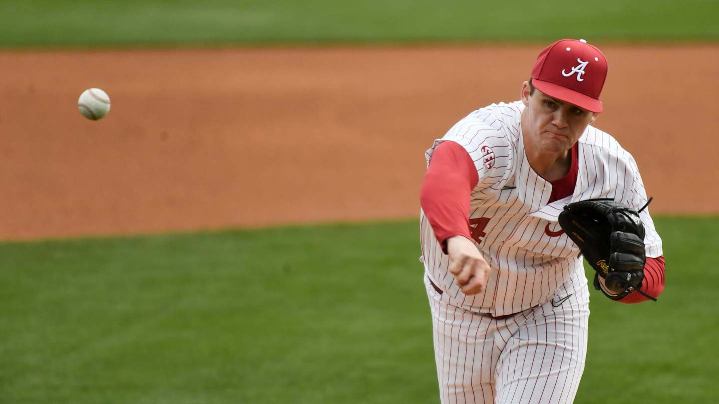 BamaCentral's tweet card. The former Crimson Tide pitcher was drafted 36th overall.