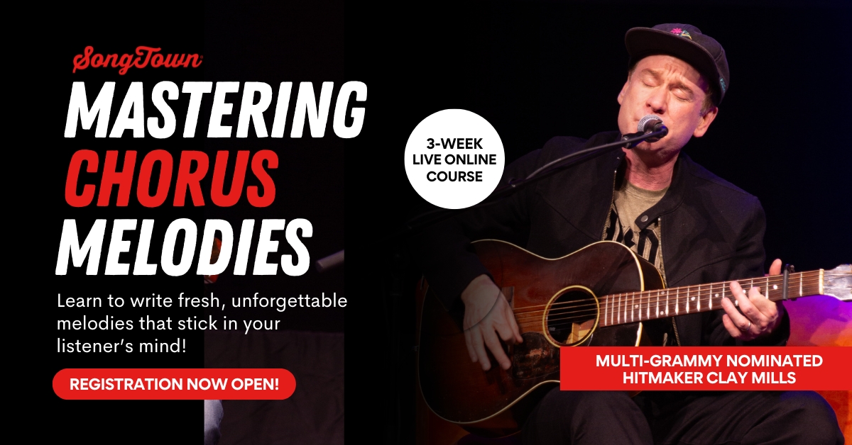 SongTownUSA's tweet card. Grammy nom/ #1 songwriter, Clay Mills, leads a 3-wk Songwriting Course that will Forever change the way you write melodies... And the way the world hears your songs!