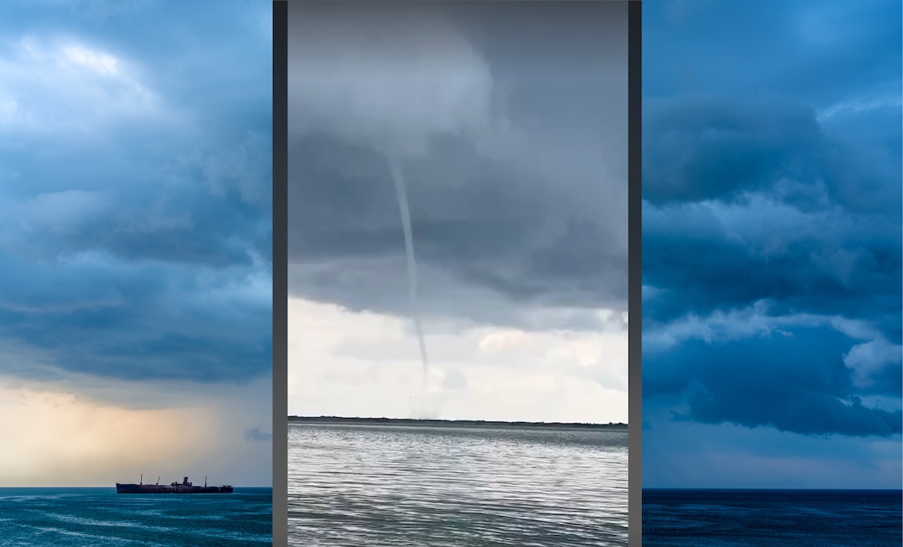 LensReality's tweet card. Tuesday’s weak tornado started out as a large, towering waterspout that moved over Barnegat Inlet before touching down on a beach access area.