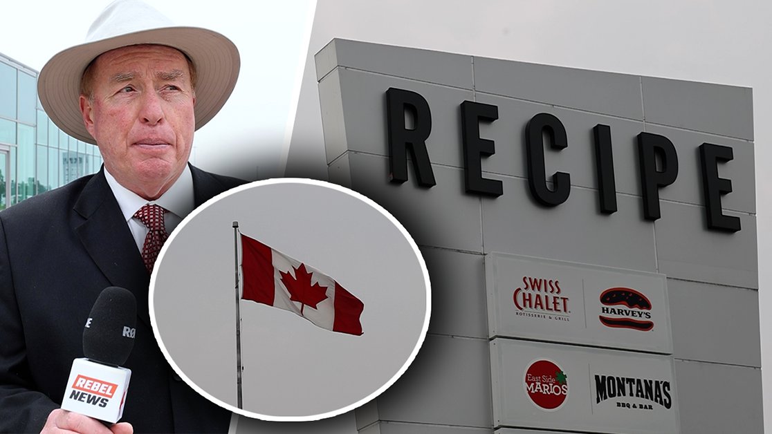 TheMenzoid's tweet card. Victory on the rainbow front! Unlike previous years, Recipe Unlimited has decided NOT to remove the Canadian flag for the month of June.