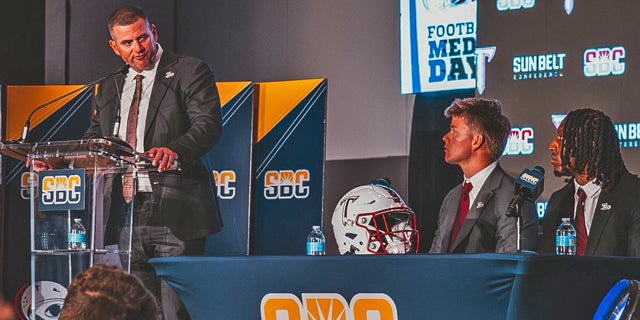 TroyMessenger's tweet card. The Troy Trojans took the main stage at Sun Belt Conference Media Days on July 22 to give a sneak peek at the upcoming football season.  Joining second-year head coach Gerad Parker at the yearly...
