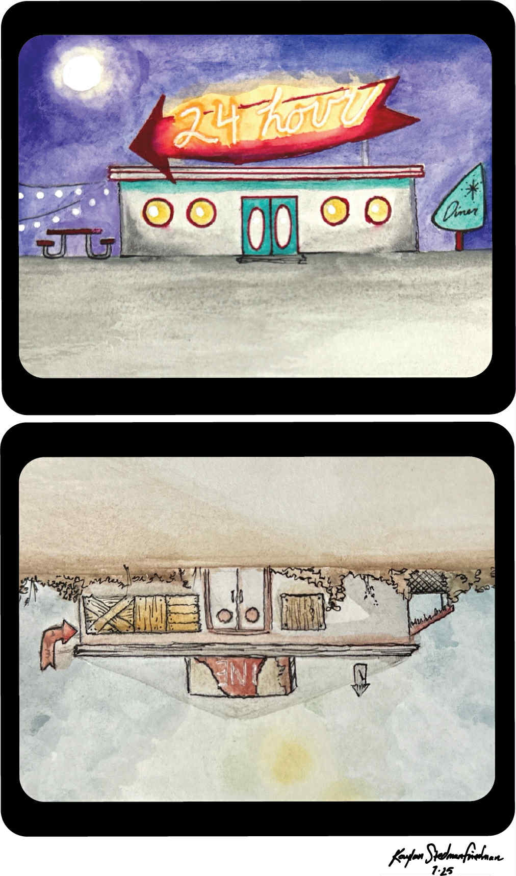 GhostParachute's tweet card. If you find the carcass of the 24-Hour Diner on a side highway, turning gray with rot and neglect—then be careful. The Reversed Diner, dissolving into dust under the punishing sun of a cloudless...