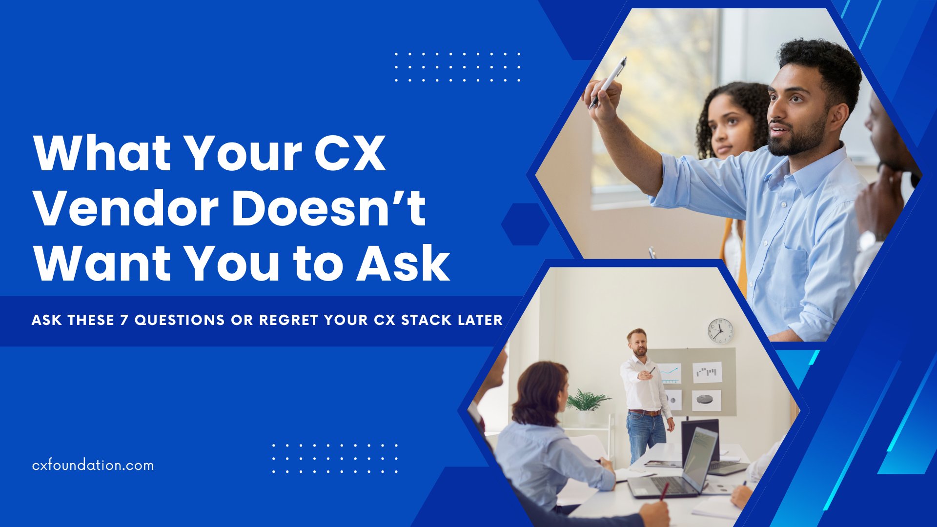 CXFoundation's tweet card. Evaluating a CX platform? These 7 expert questions reveal what most vendors don’t want you to know—about AI, architecture, pricing, and actionability.