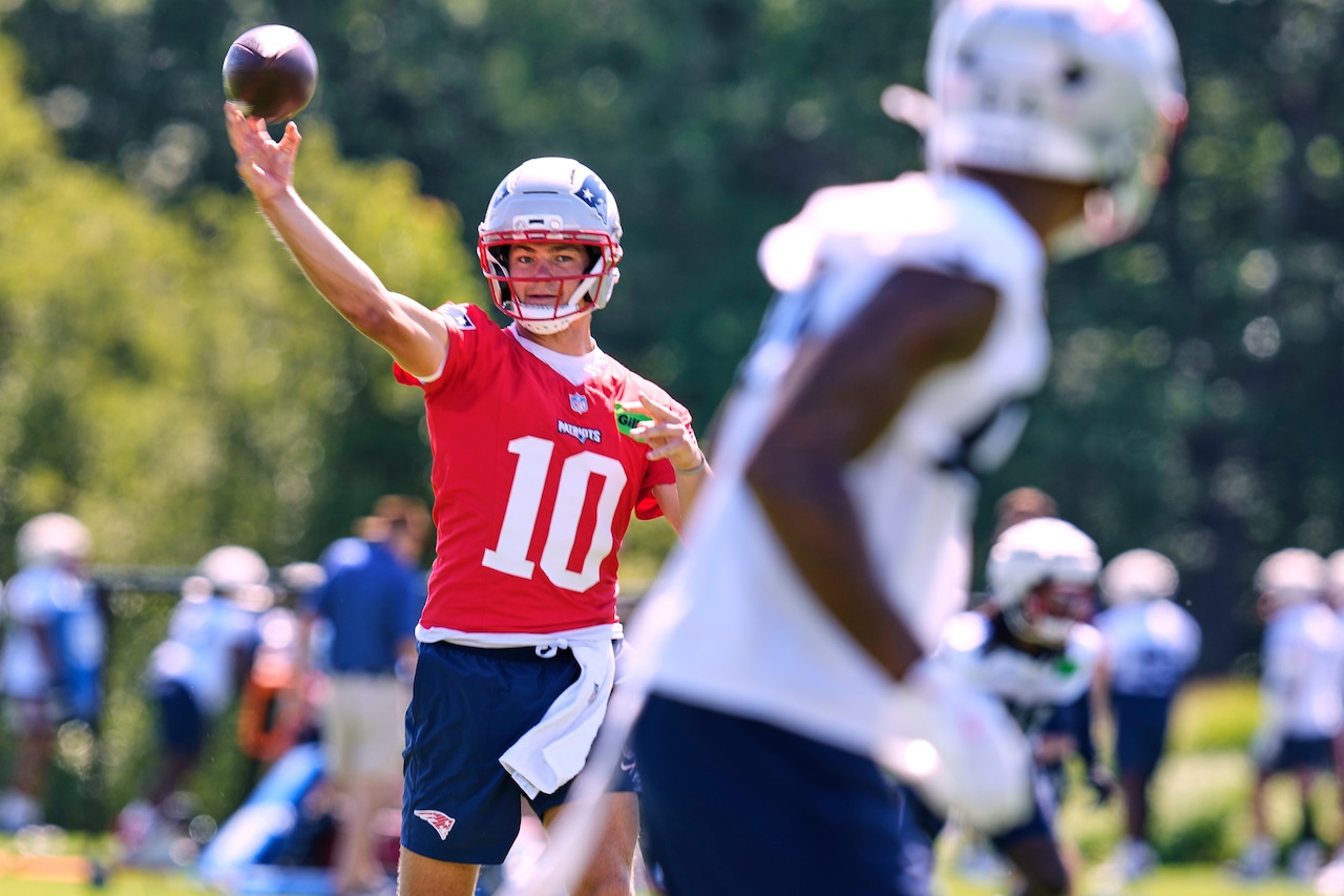 ByMarkDaniels's tweet card. Drake Maye started strong, and Stefon Diggs looks healthy. Here are the top takeaways from the first day of Patriots training camp